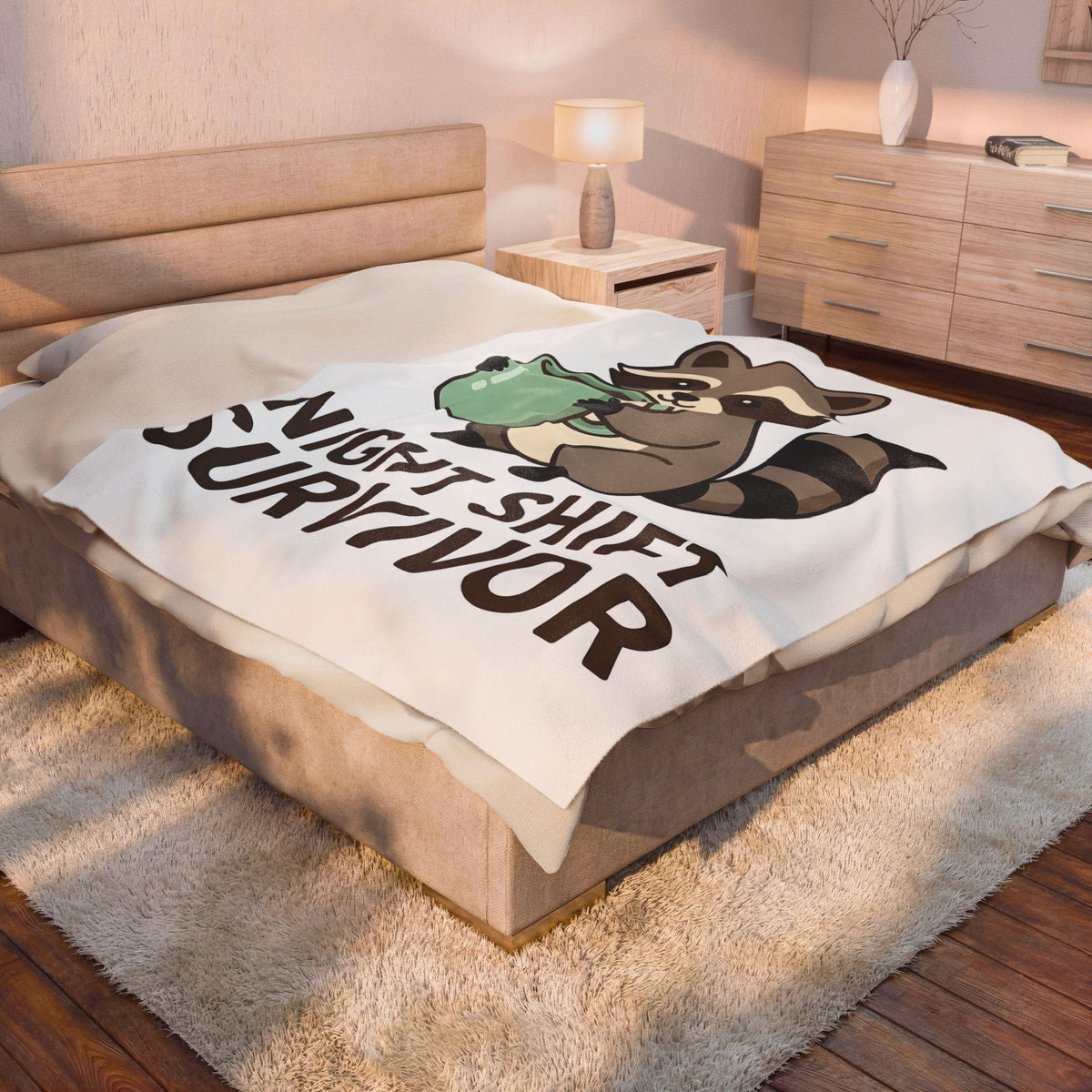Raccoon Coffee Blanket Nurses Coffee Gift Women Cute Blanket Coffee Blanket Nurse Enthusiast Adorable Blanket Caffeinated Graphic Coffee