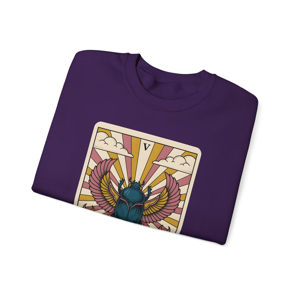 Beetle Sweatshirt Boho Chic Esoteric Gift Women Divination Card Sweatshirt Bug Sweatshirt Bohemian Fan Tarot Sweatshirt Mystical Graphic Hand Drawn Crescent