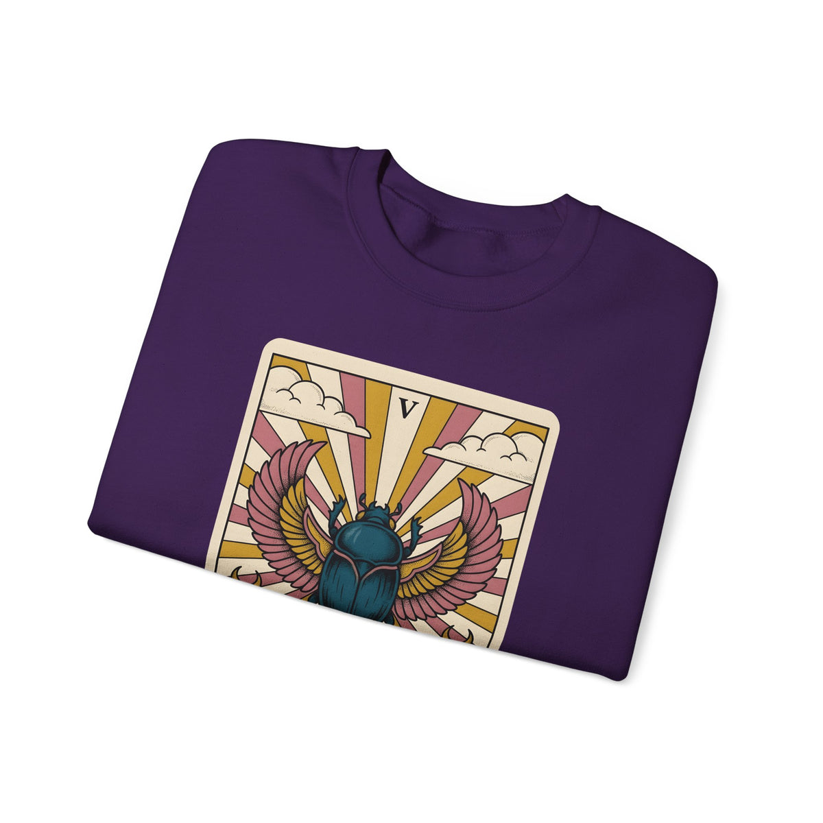 Beetle Sweatshirt Boho Chic Esoteric Gift Women Divination Card Sweatshirt Bug Sweatshirt Bohemian Fan Tarot Sweatshirt Mystical Graphic Hand Drawn Crescent