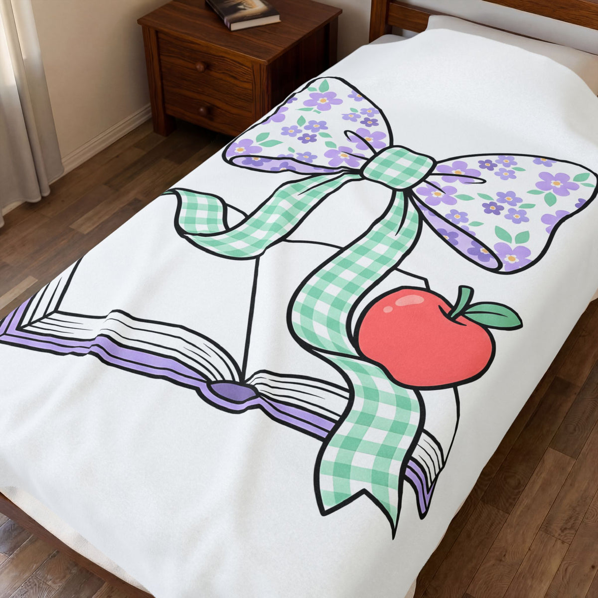 Reading Bow Blanket Teachers Education Gift Women Cute Blanket Reading Bow Blanket Teacher Enthusiast Adorable Blanket Learning Graphic Muted Fruit