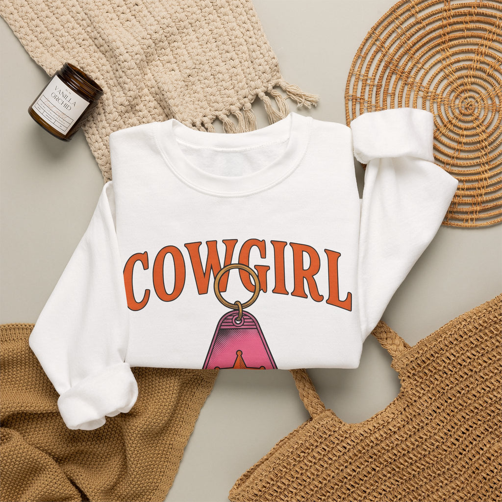 Sheriff Badge Keychain Sweatshirt Cowgirl Cowboy Gift Women Distressed Sweatshirt Keychain Sweatshirt Cowboy Fan Vintage Sweatshirt Rodeo Graphic Hand Drawn