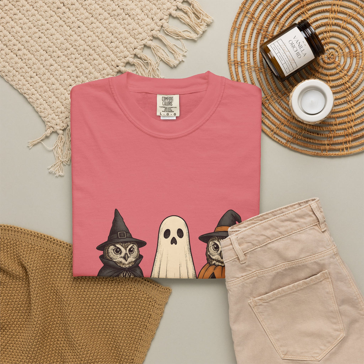 Owl Halloween Costumes Halloween Creatures Gift Classic Owl Costume Horror Fan Spooky Monster T-Shirt