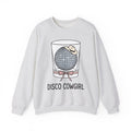 Disco Ball Glass Sweatshirt Cowgirl Festivity Gift Women Cartoon Sweatshirt Mirror Ball Sweatshirt Rodeo Fan Comic Sweatshirt Party Graphic Hand Drawn Cowboy