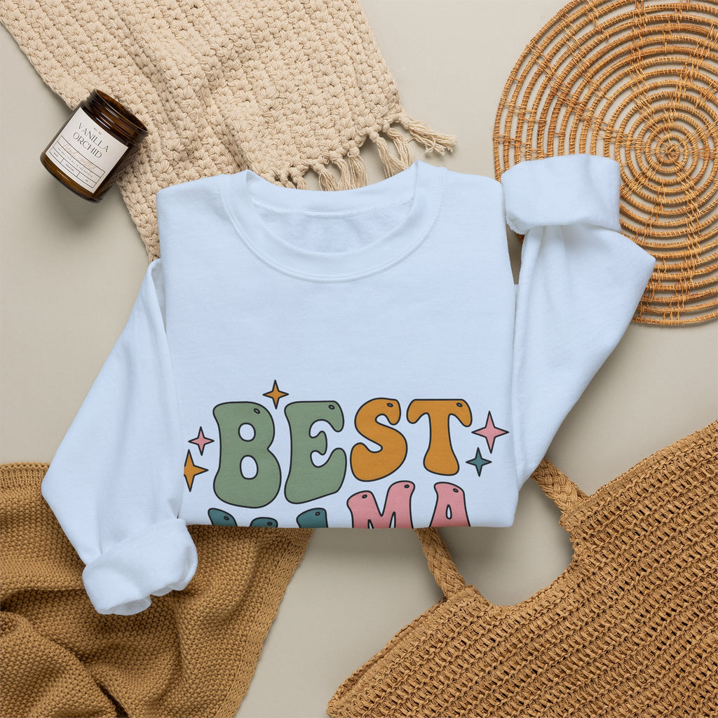 Funky Lettering Sweatshirt Moms Household Gift Women Vintage Sweatshirt Typography Sweatshirt Motherhood Fan Retro Sweatshirt Home Graphic Neon Sparkles Sweatshirt