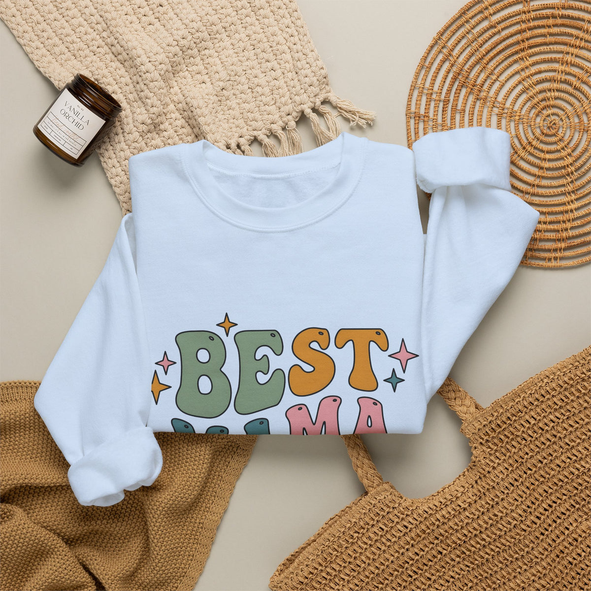 Funky Lettering Sweatshirt Moms Household Gift Women Vintage Sweatshirt Typography Sweatshirt Motherhood Fan Retro Sweatshirt Home Graphic Neon Sparkles Sweatshirt
