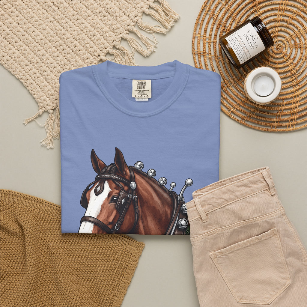 Horse Head T-Shirt Christmas Horse Gear Gift Women Lifelike T-Shirt Stallion T-Shirt Christmas Fan Realistic T-Shirt Equestrian Graphic Retro