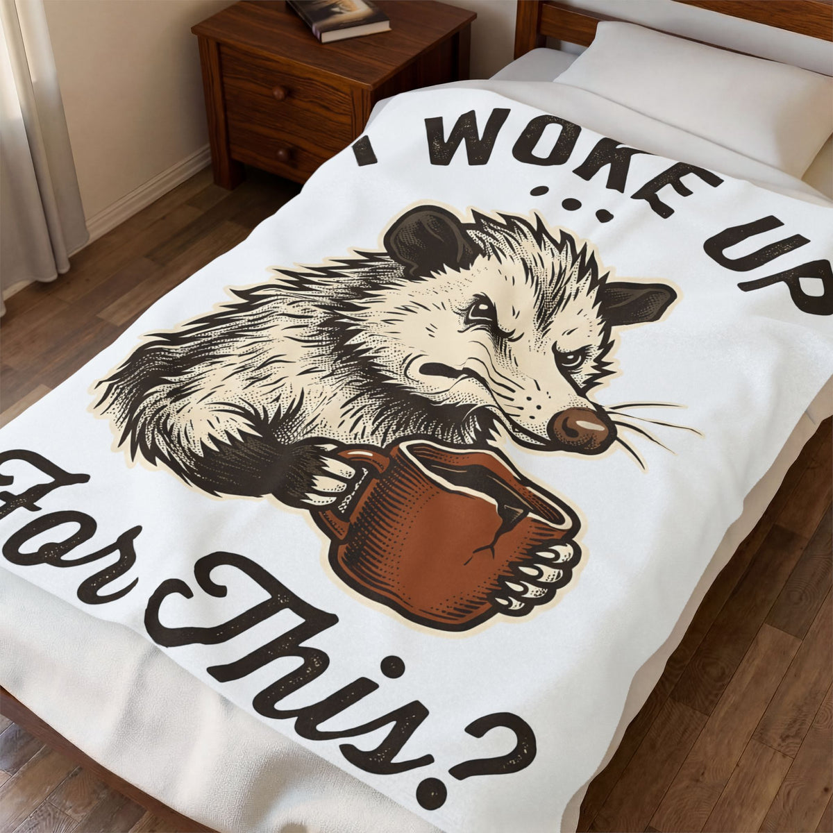 Opossum Coffee Blanket Possum Espresso Gift Women Comic Blanket Coffee Blanket Opossum Enthusiast Cartoon Blanket Coffee Graphic Retro Cup Blanket