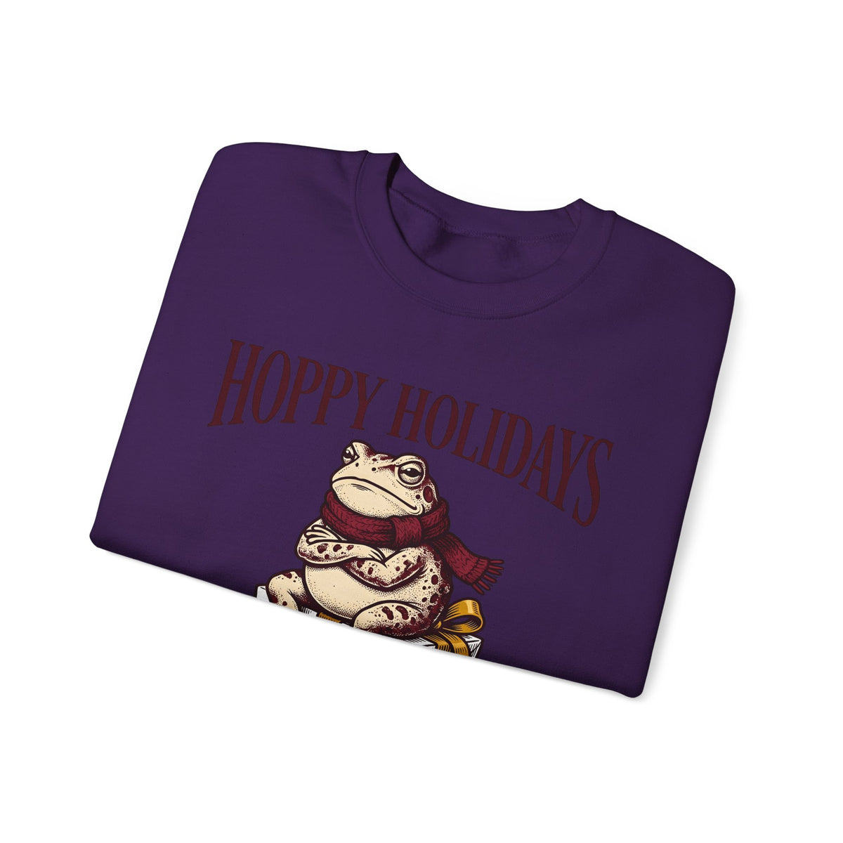 Frog Keepsake Sweatshirt Christmas Critters Gift Women Traditional Sweatshirt Toad Sweatshirt Xmas Fan Hand Drawn Sweatshirt Creature Graphic Outline Muffler