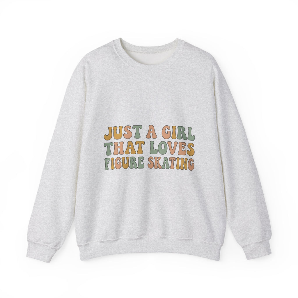Classic Fun Font Sweatshirt Figure Skating Sport Gift Women Cheerful Sweatshirt Typography Sweatshirt Skater Enthusiast Happy Sweatshirt Athletic Graphic