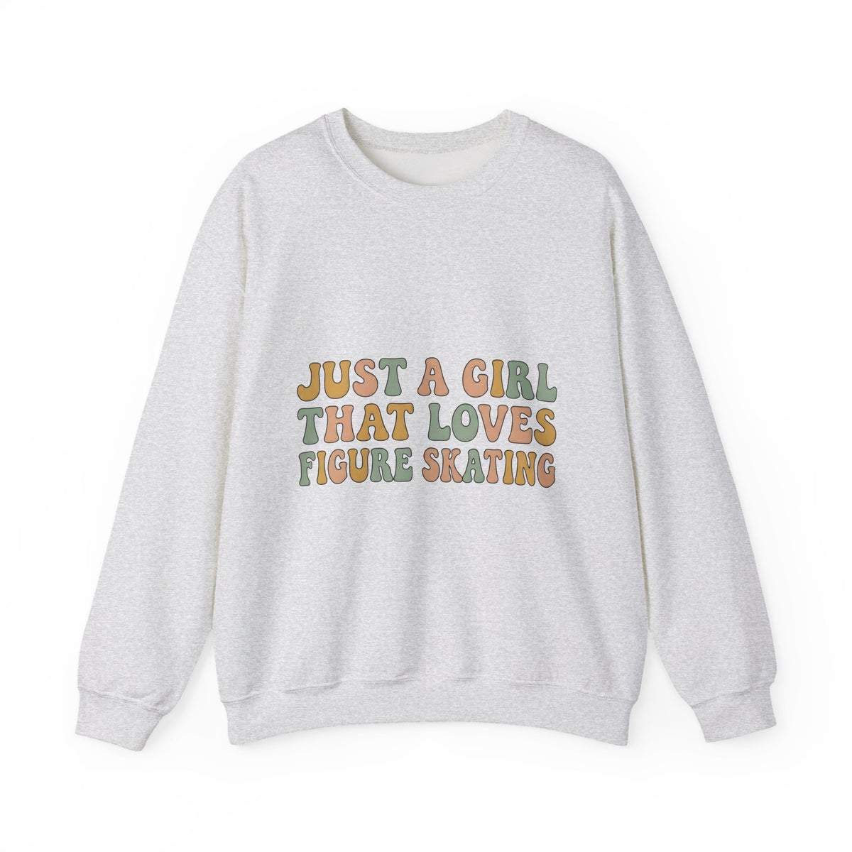 Classic Fun Font Sweatshirt Figure Skating Sport Gift Women Cheerful Sweatshirt Typography Sweatshirt Skater Enthusiast Happy Sweatshirt Athletic Graphic