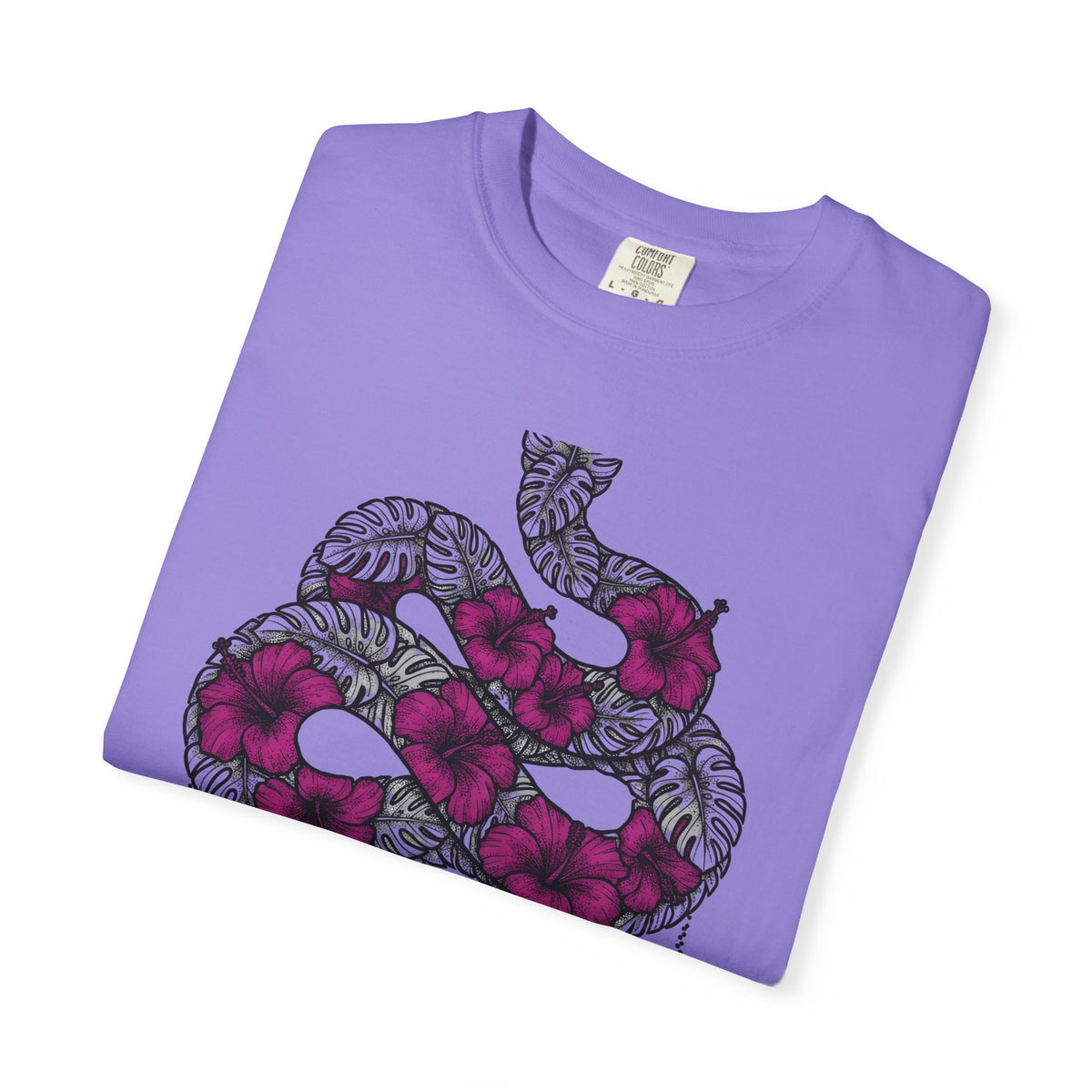 Serpent Flower T-Shirt Boho Chic Spiritual Gift Women Hippie T-Shirt Snake Flower T-Shirt Bohemian Enthusiast Psychedelic T-Shirt Mystical Graphic