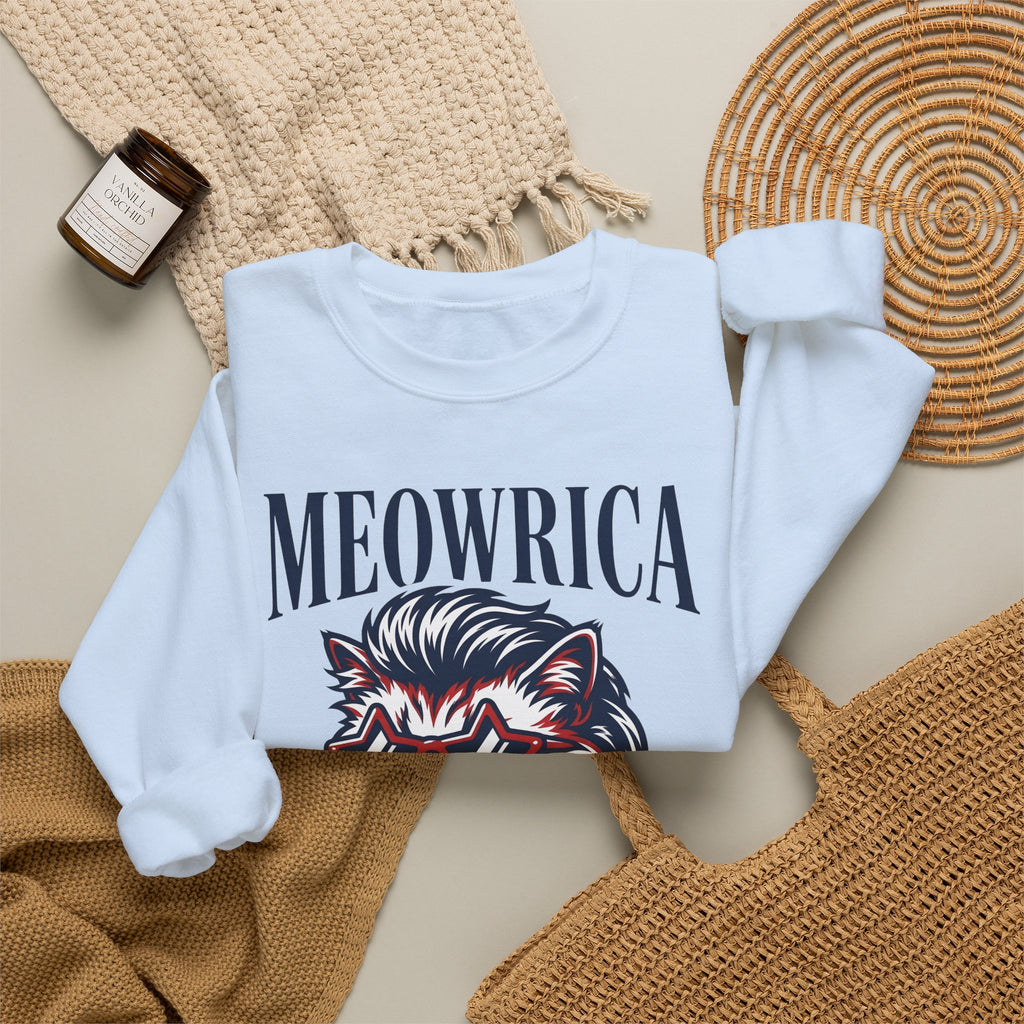 American Kitty Sweatshirt America Pet Gift Women Pop Art Sweatshirt Cat Sweatshirt Patriot Fan Fauvism Sweatshirt Animal Graphic Classic Star Shades Sweatshirt