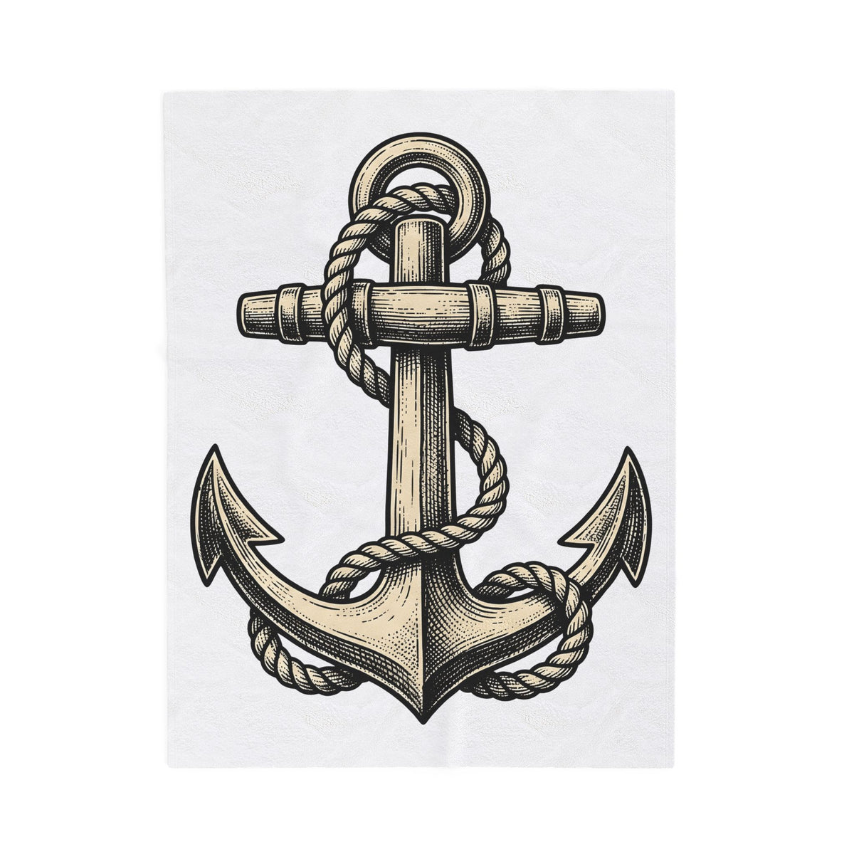 Anchor Line Nautical Beach Gift Old School Rope Sailor Fan Mooring Outline Seaside Blanket