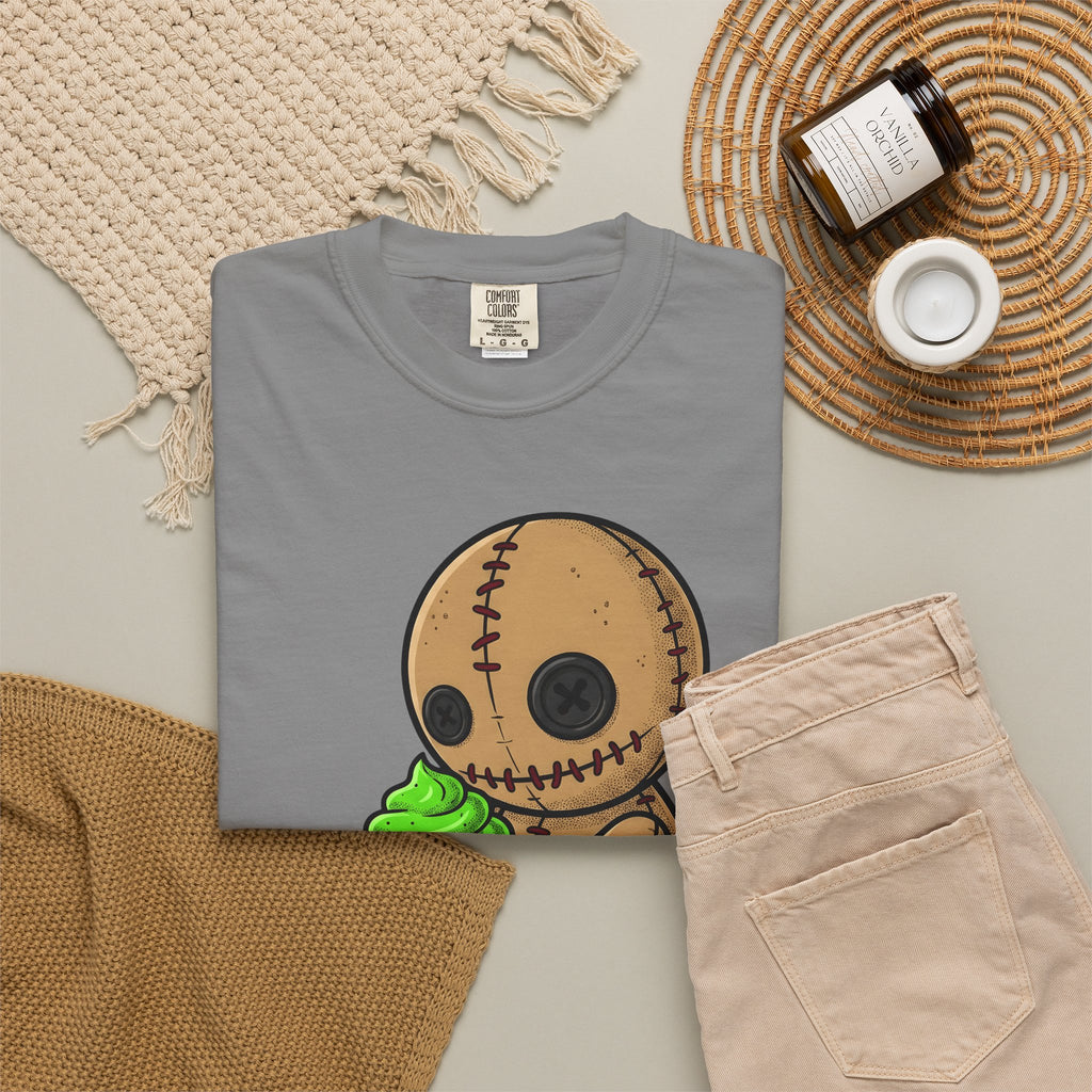 Voodoo Doll T-Shirt Desserts Spooky Gift Women Cartoon T-Shirt Poppet T-Shirt Pastry Fan Comic T-Shirt Horror Graphic Gothic Cupcake T-Shirt