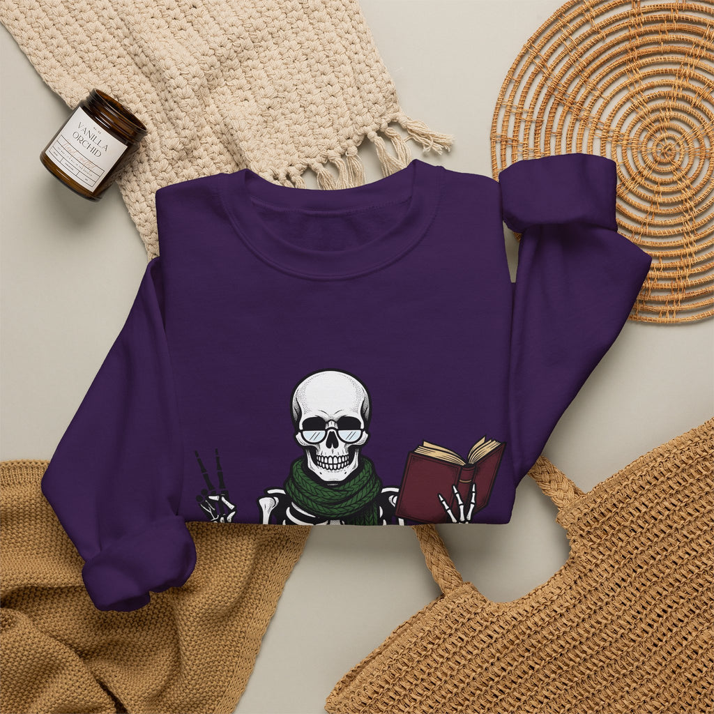Skull Story Sweatshirt Funny Fall Gift Women Cartoon Sweatshirt Skull Sweatshirt Humor Fan Comic Sweatshirt Autumn Graphic Classic Wild Mushrooms Sweatshirt