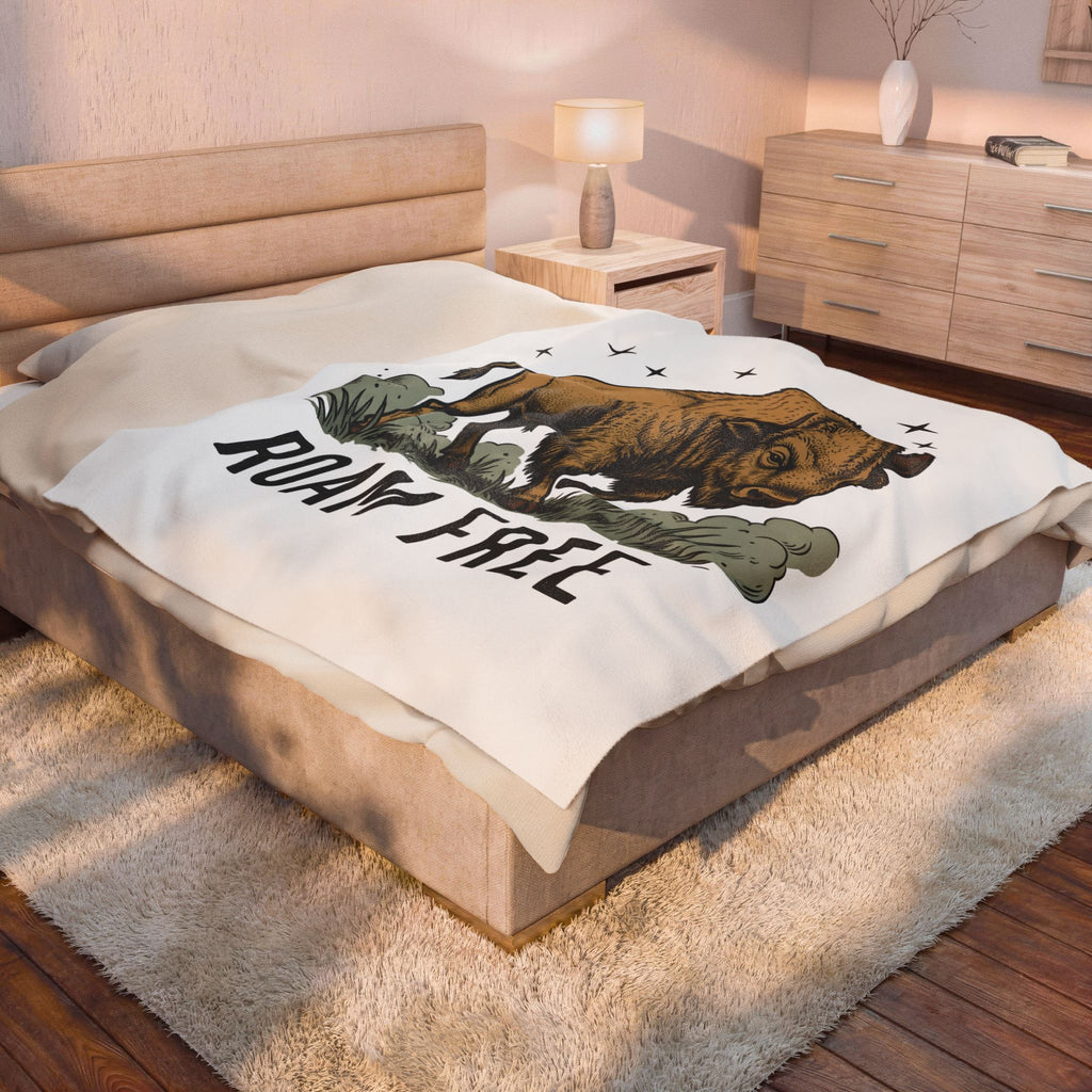 Buffalo Art Blanket Animal Environment Gift Women Rustic Blanket Bison Blanket Wildlife Fan Primitive Blanket Eco Graphic Line Art Star Symbols