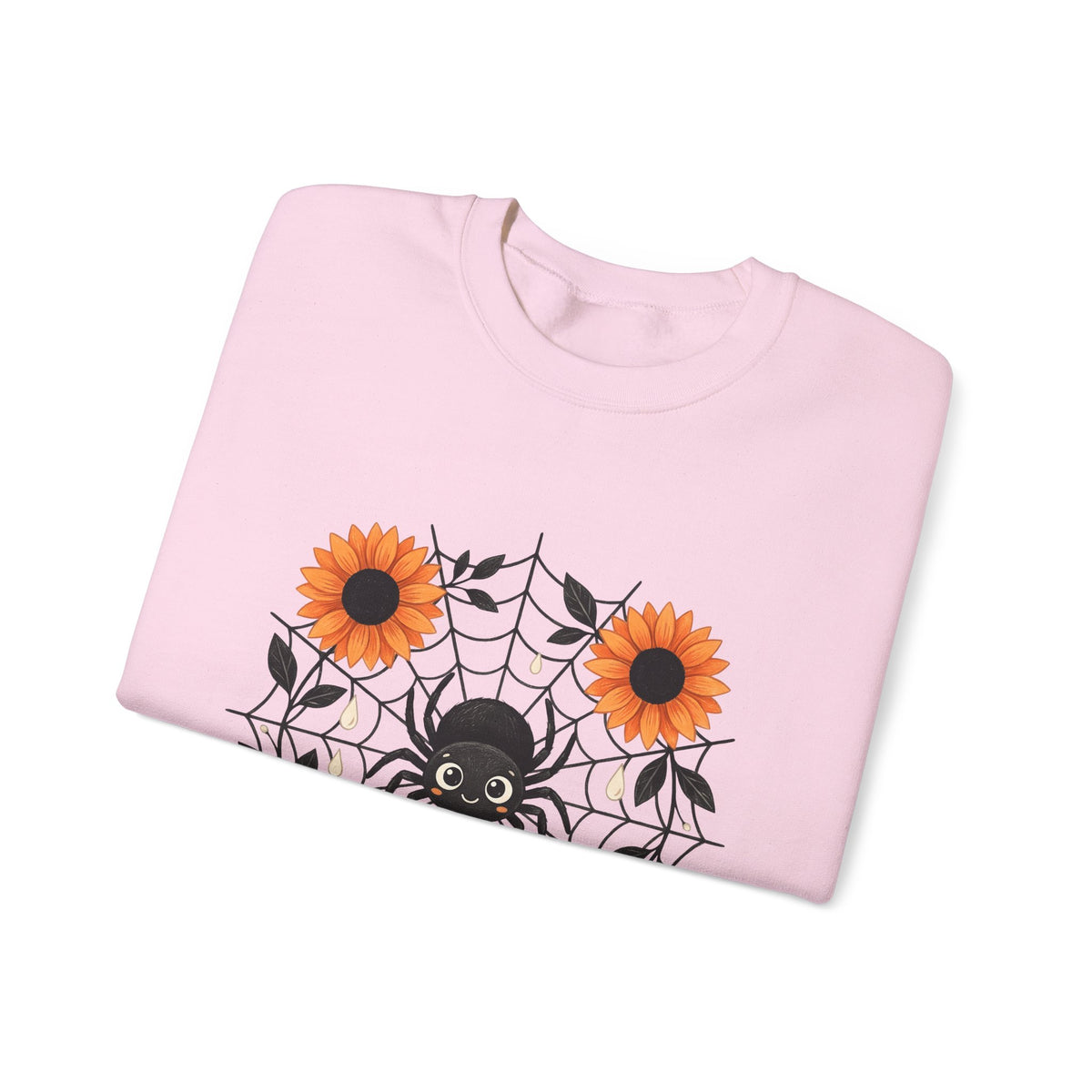 Spider Web Sunflower Sweatshirt Boho Chic Autumn Gift Women Cartoon Sweatshirt Sunflower Sweatshirt Hippie Fan Comic Sweatshirt Fall Graphic Doodle Petal