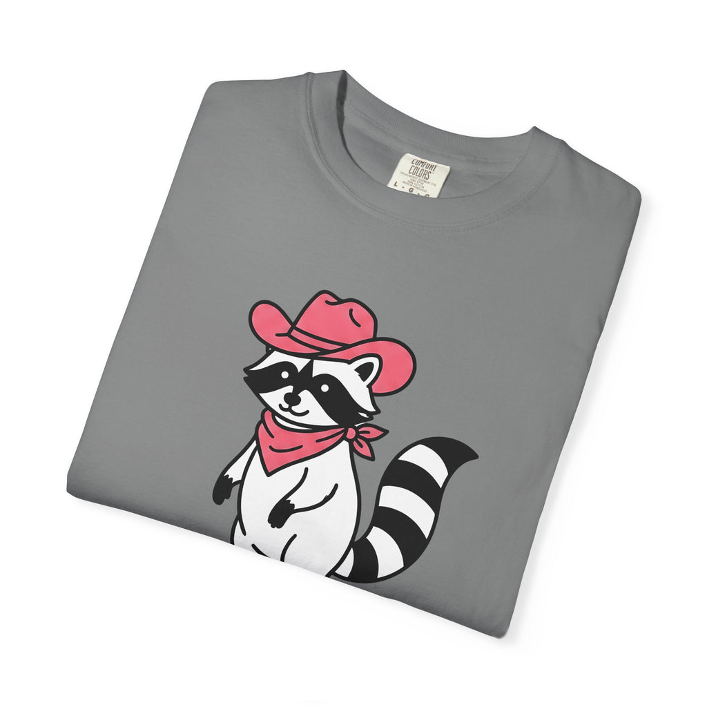Raccoon Cowgirl T-Shirt Cowgirl Pet Gift Women Cartoon T-Shirt Raccoon T-Shirt Cowgirl Fan Cartoonish T-Shirt Animal Graphic Sketch Cowboy Hat