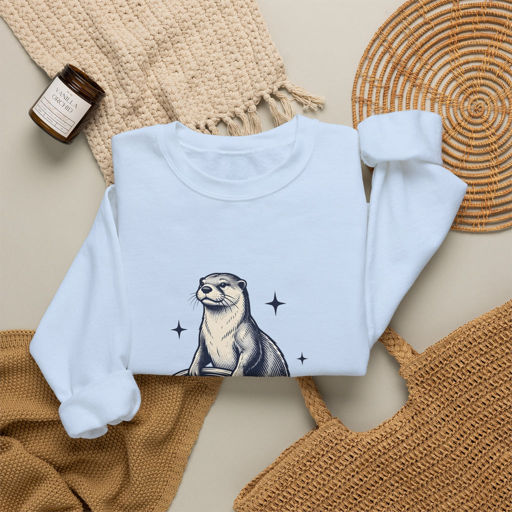 Strong Otter Sweatshirt Funny Animal Gift Women Vintage Sweatshirt Otter Sweatshirt Humor Fan Retro Sweatshirt Wildlife Graphic Hand Drawn Stars Sweatshirt