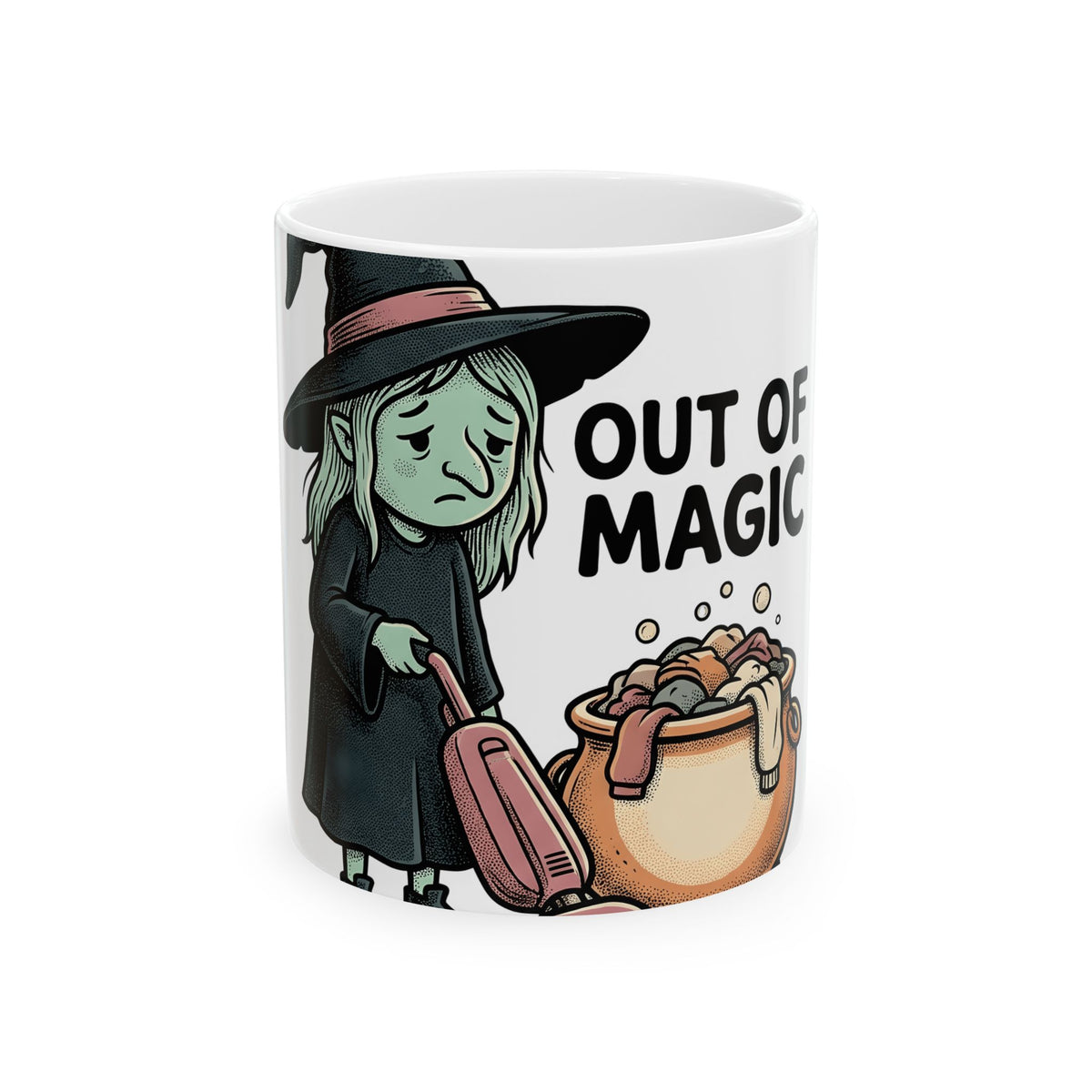 Magic Vacuum Mug Halloween Joke Gift Women Hand Drawn Mug Suction Machine Mug Horror Fan Hand Drawn Mug Prank Graphic Distressed