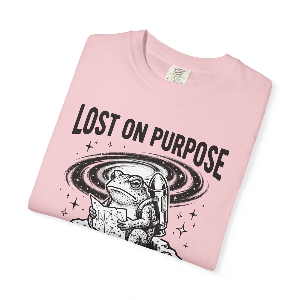 Cosmic Frog T-Shirt Funny Wildlife Gift Women Sketch T-Shirt Toad T-Shirt Humor Fan Cartoon T-Shirt Animal Graphic Line Art Shuttle T-Shirt