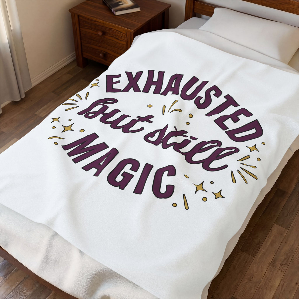 Uplifting Saying Blanket Moms Health Gift Women Whimsical Blanket Inspirational Blanket Mom Enthusiast Quirky Blanket Wellness Graphic Clean