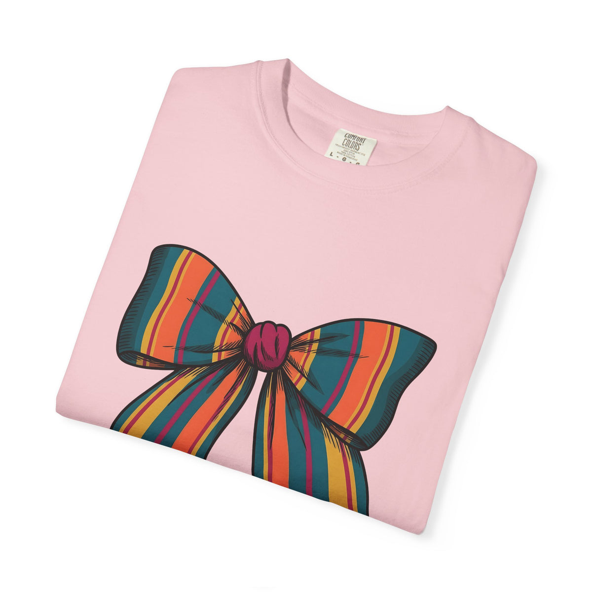 Striped Hair Bow T-Shirt Moms Apparel Gift Women Simple Graphic T-Shirt Hair Bow T-Shirt Mom Fan Minimalist T-Shirt Clothing Graphic Classic Fringe