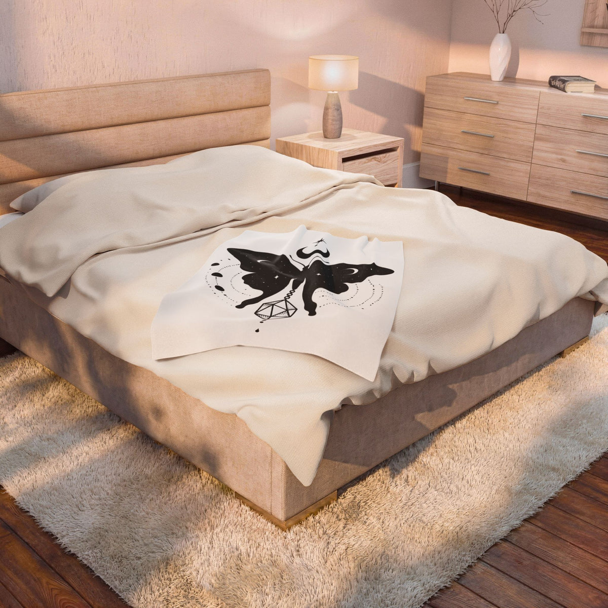 Butterfly Stone Blanket Boho Chic Supernatural Gift Women Mystical Blanket Rock Blanket Bohemian Fan Magical Blanket Occult Graphic Sleek Lunar