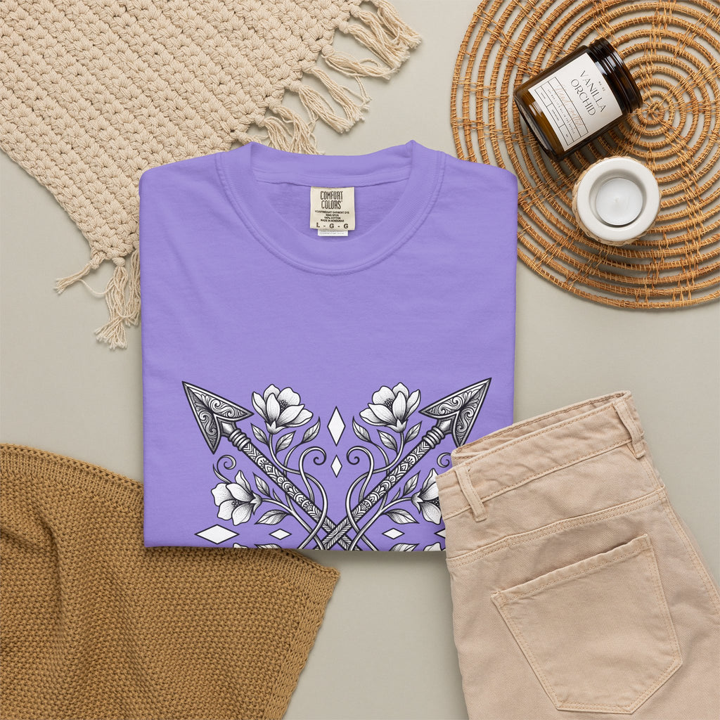 Crossed Arrows T-Shirt Cowgirl Rodeo Gift Women Tribal T-Shirt Arrows T-Shirt Cowgirl Fan Native T-Shirt Rodeo Graphic Classic Blossom T-Shirt