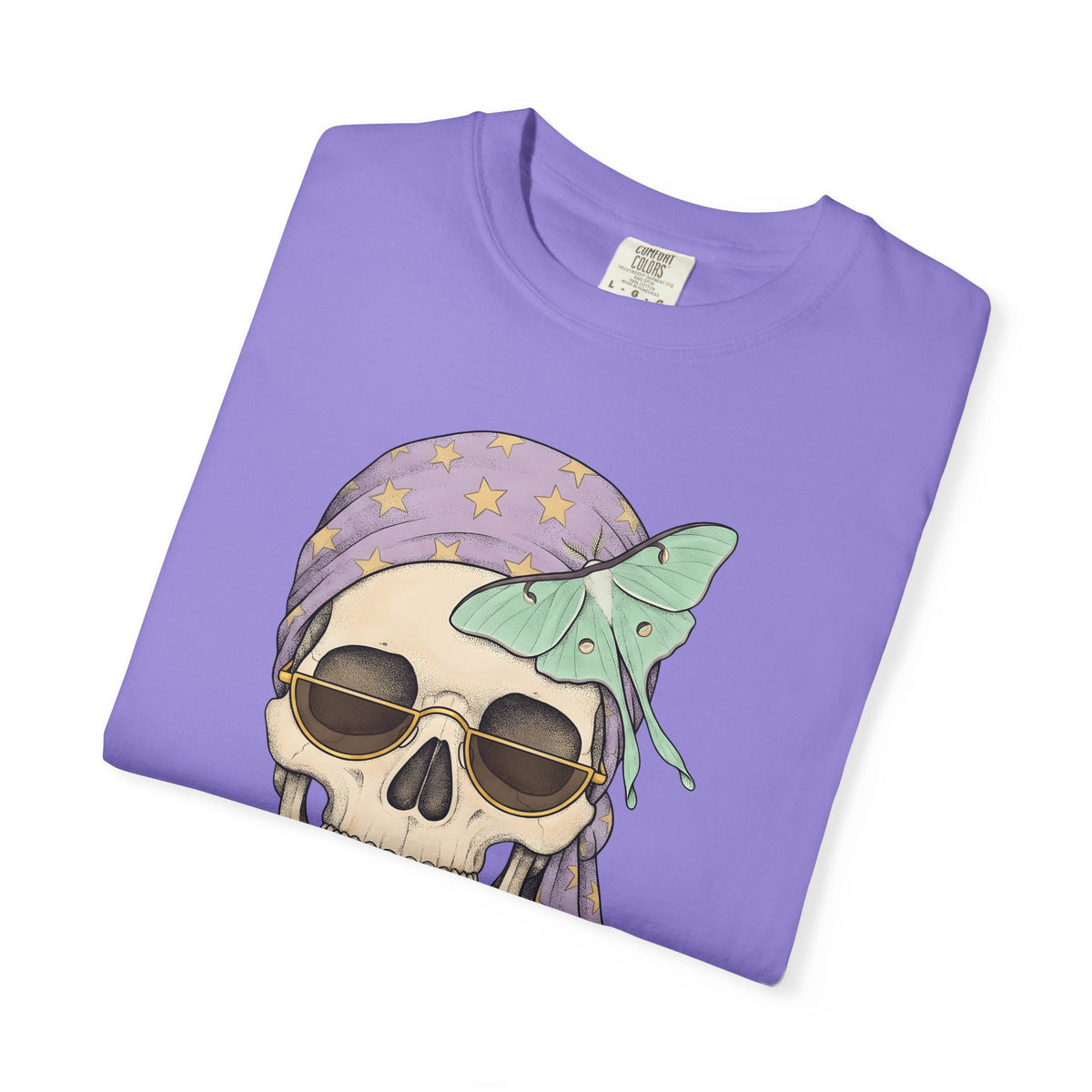 Skull Handkerchief T-Shirt Boho Chic Gothic Fashion Gift Women Ethnic T-Shirt Bandana T-Shirt Bohemian Fan Tribal T-Shirt Dark Graphic Rustic