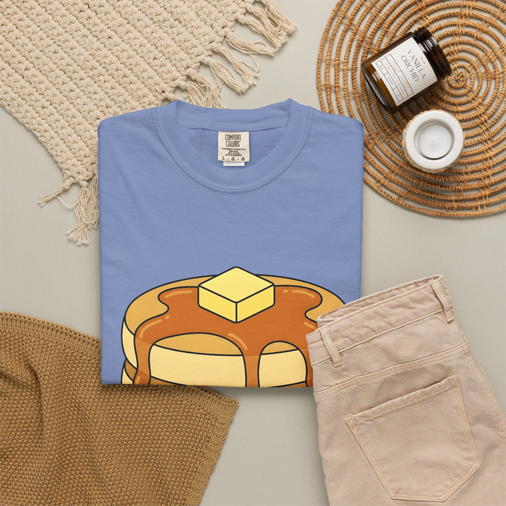 Flapjack Pile T-Shirt Desserts Brunch Gift Women Comic T-Shirt Granola Bar T-Shirt Pastry Fan Cartoon T-Shirt Breakfast Graphic Simple Honey T-Shirt