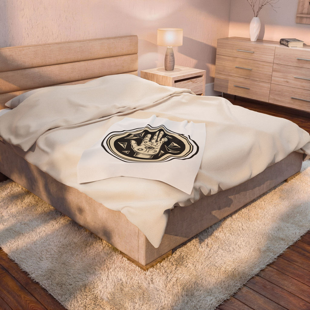 Enchanted Hand Blanket Mystical Esoteric Gift Women Folk Blanket Magical Hand Blanket Occult Fan Primitive Blanket Mystical Graphic Antique Polygon