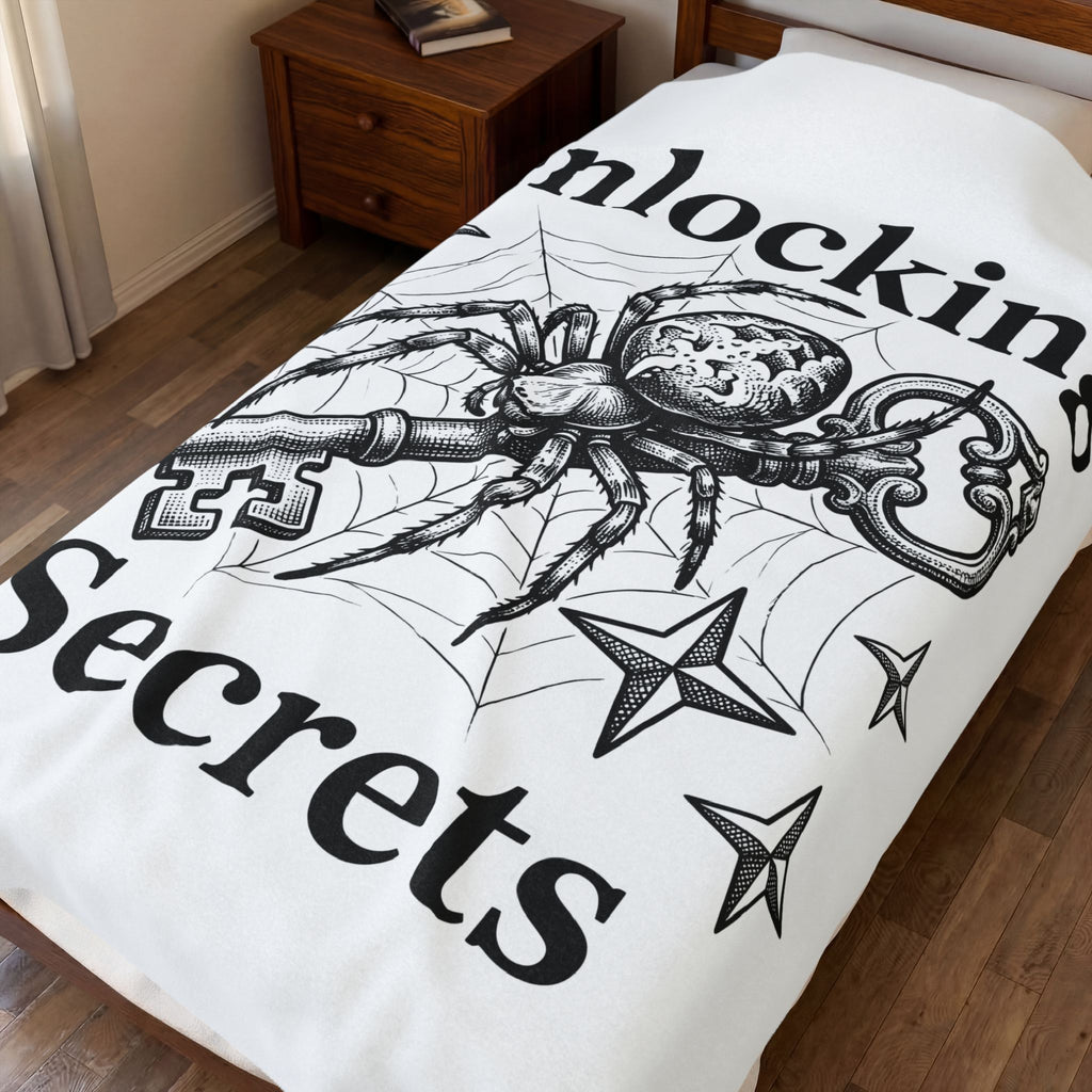 Spider Pendant Blanket Halloween Magic Gift Women Spooky Blanket Spider Necklace Blanket Horror Fan Creepy Art Blanket Mystical Graphic Sketch