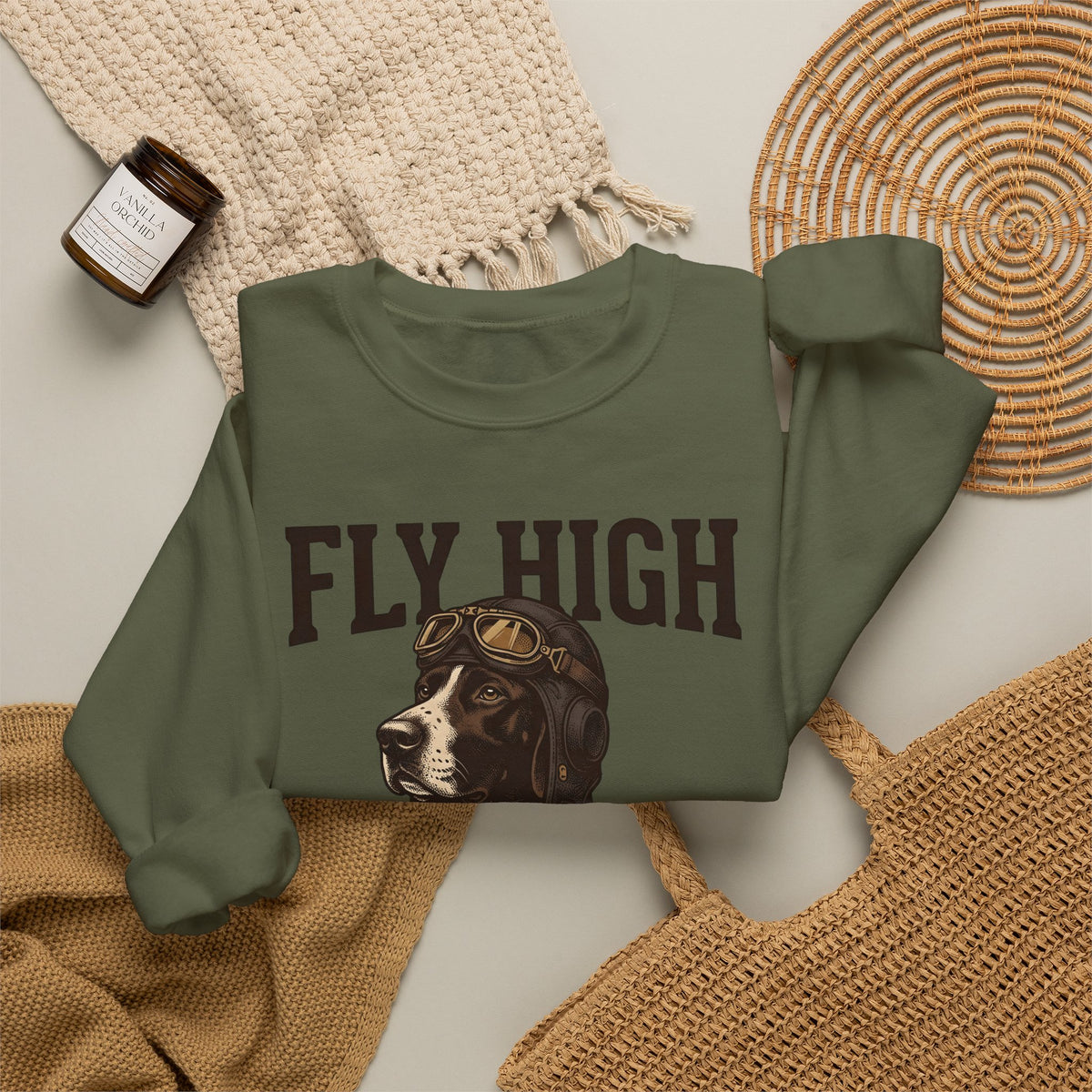 Flying Dog Sweatshirt Dog Travel Gift Women Retro Sweatshirt Canine Sweatshirt Dog Fan Vintage Sweatshirt Adventure Graphic Heritage Navigation Sweatshirt