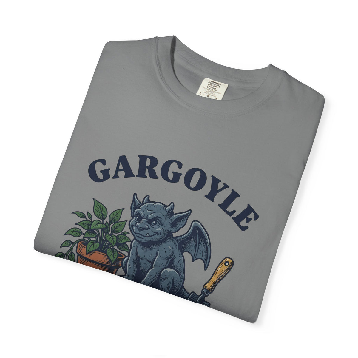 Gargoyle Figure T-Shirt Funny Garden Gift Women Comic T-Shirt Statue T-Shirt Humor Fan Caricature T-Shirt Yard Graphic Old School Planter T-Shirt