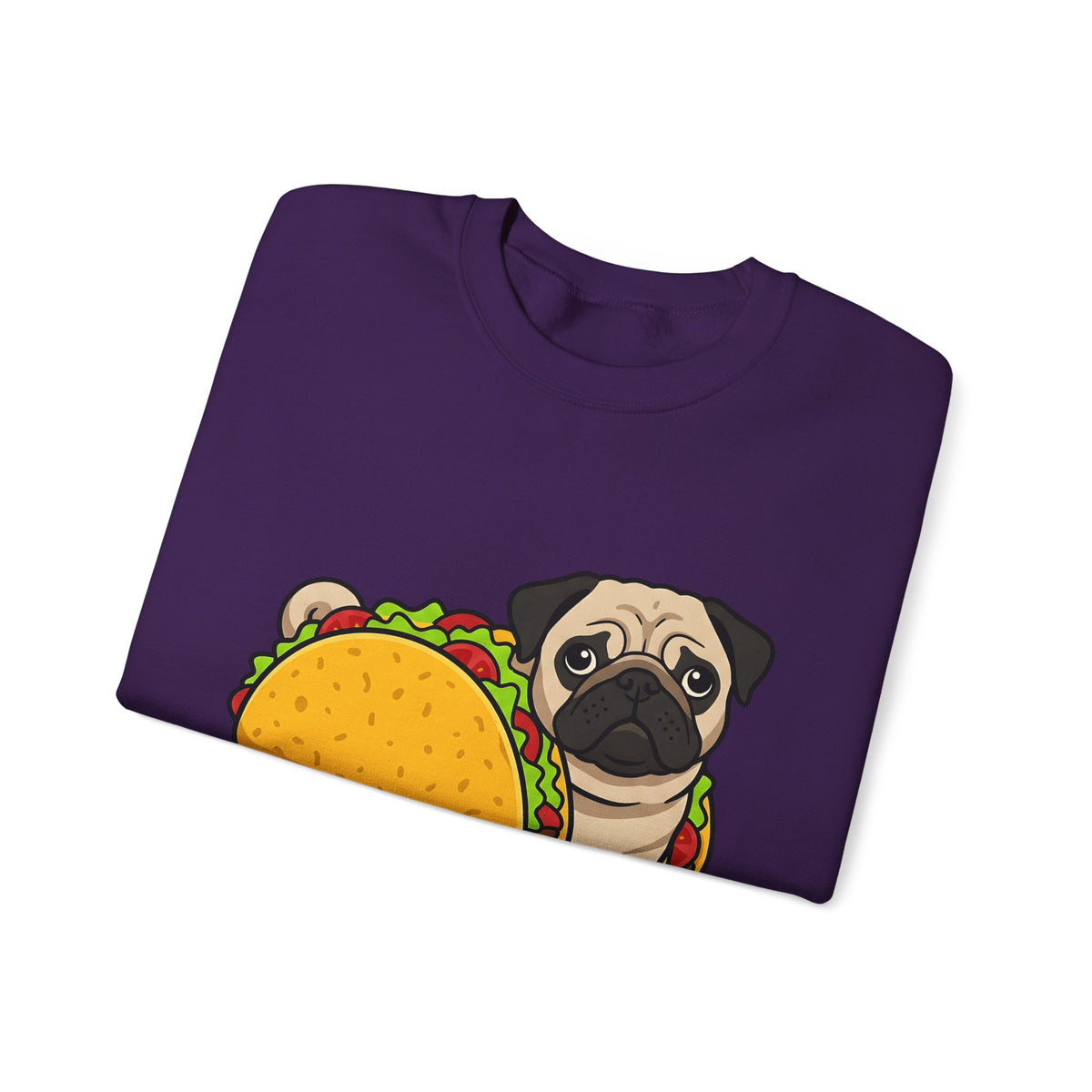 Pug Taco Dog Meal Gift Comic Taco Dog Fan Cartoon Food Doodle Lettuce Sweatshirt