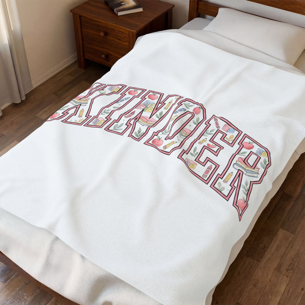 School Supplies Blanket Teacher Learning Space Gift Women Cartoon Blanket Stationery Blanket Educator Enthusiast Comic Blanket Classroom Design