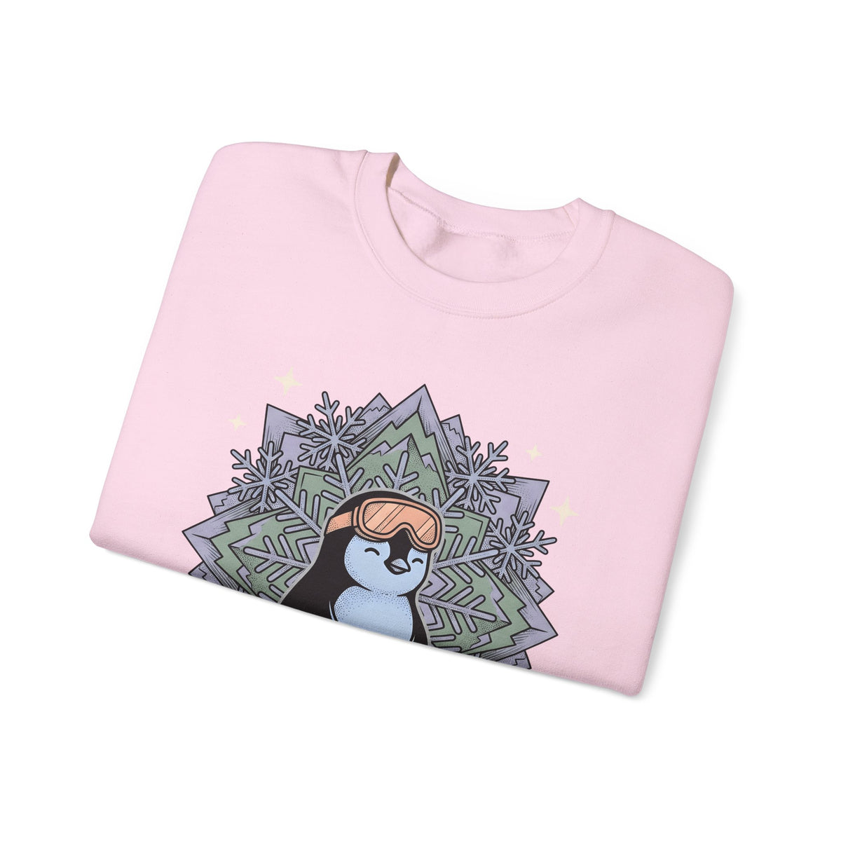 Penguin Graphic Sweatshirt Winter Sports Skiing Gift Women Cartoon Sweatshirt Pinguin Sweatshirt Snow Sports Fan Toon Sweatshirt Slalom Graphic Vintage