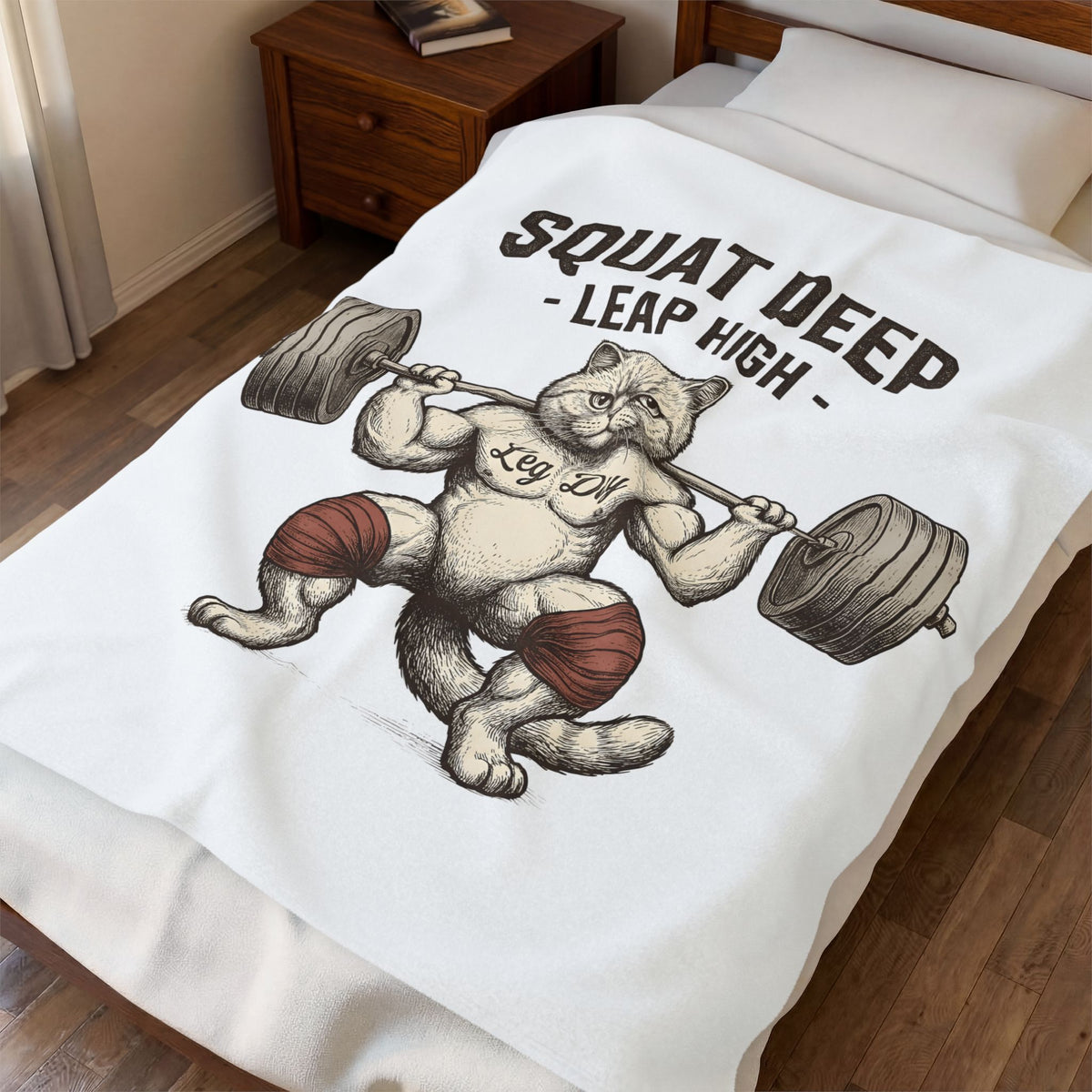 Muscular Cat Blanket Cat Fitness Gift Women Vintage Blanket Kitty Blanket Cat Fan Retro Blanket Workout Graphic Hand Drawn Barbell Blanket