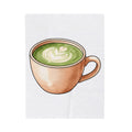 Matcha Tea Blanket Drinks Cuisine Gift Women Hand Painted Blanket Green Tea Blanket Beverage Fan Watercolor Blanket Food Graphic Simple Coffee Art