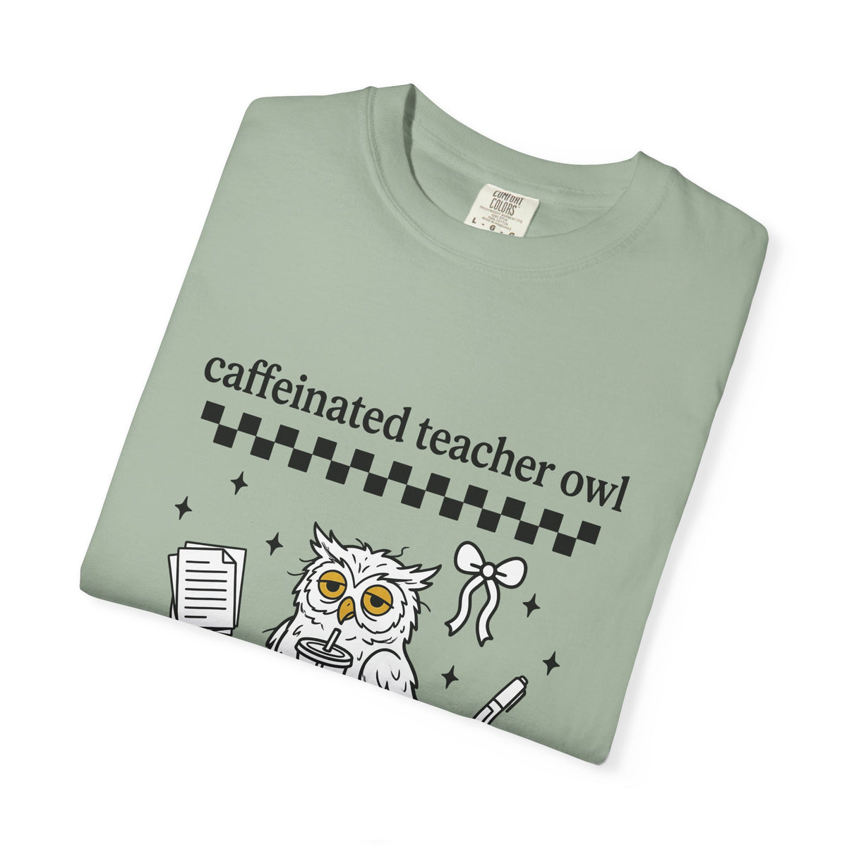Coffee Owl T-Shirt Teacher Pets Gift Women Kawaii T-Shirt Owl T-Shirt Educator Enthusiast Cute T-Shirt Animal Graphic Hand Drawn Twinkles T-Shirt