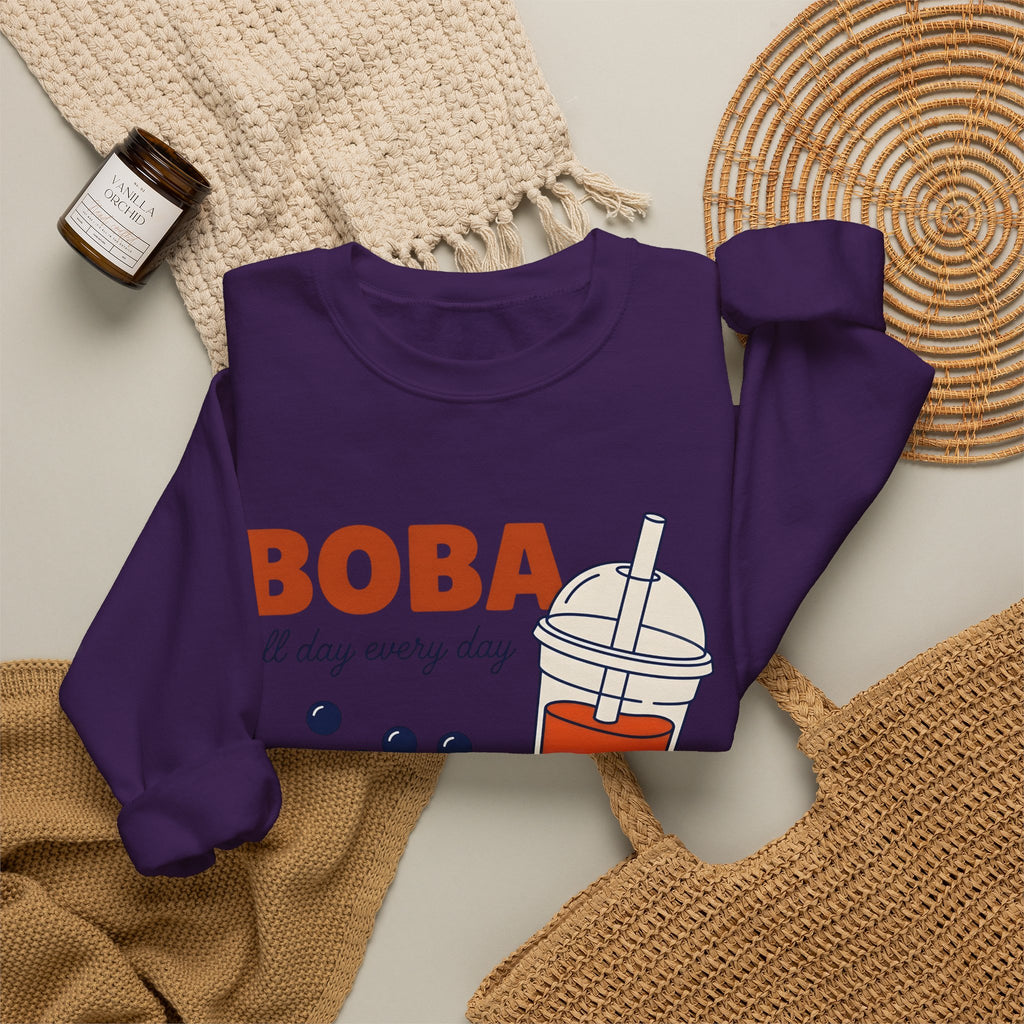 Tapioca Tea Sweatshirt Boba Dessert Gift Women Hand Drawn Sweatshirt Bubble Tea Sweatshirt Boba Fan Hand Drawn Sweatshirt Sweet Graphic Line Art Carp Sweatshirt