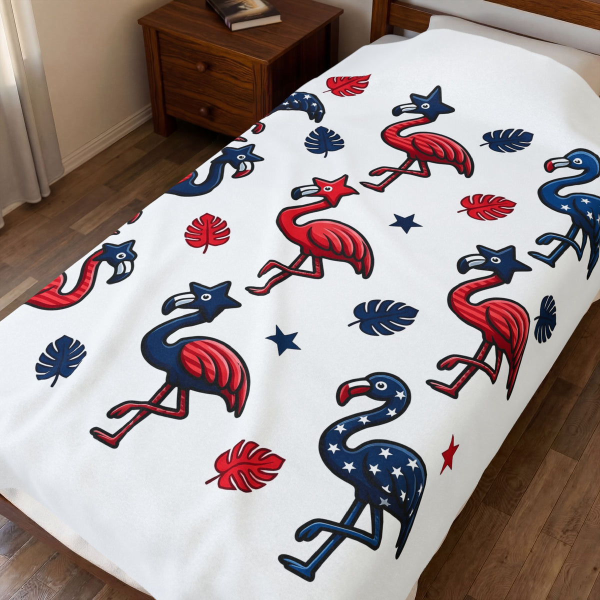 Flag Flamingo Blanket 4th Of July Holiday Gift Women Cartoonish Blanket Flamingo Blanket Independence Day Fan Retro Blanket Celebration Graphic Old