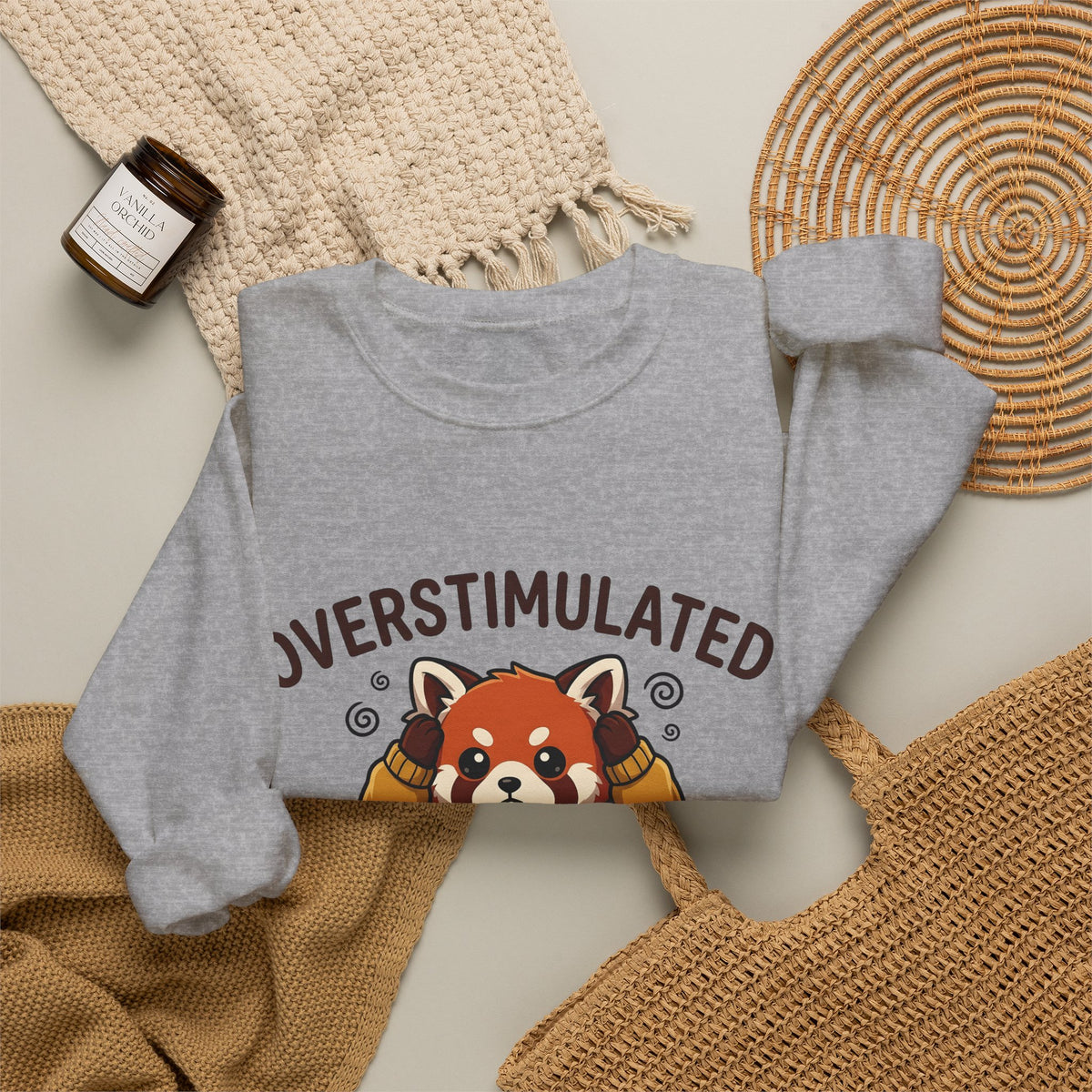 Red Panda Sweatshirt Moms Anxiety Gift Women Kawaii Sweatshirt Panda Sweatshirt Motherhood Fan Mental Health Graphic Sweatshirt Cartoon Sweater Sweatshirt