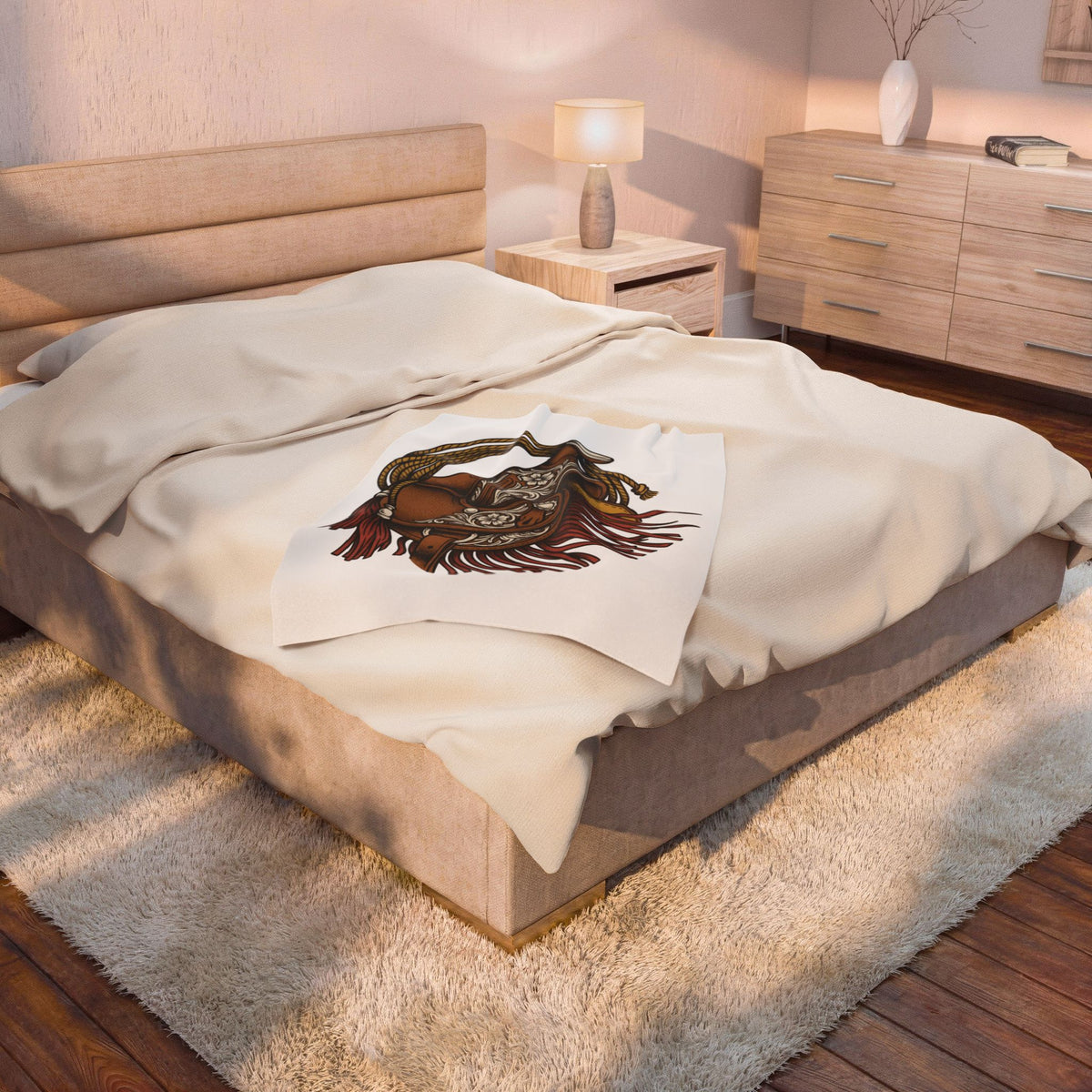 Leather Saddle Blanket Cowgirl Agriculture Gift Women Old School Tattoo Blanket Saddle Blanket Cowboy Fan Tattooed Blanket Farming Graphic Faded