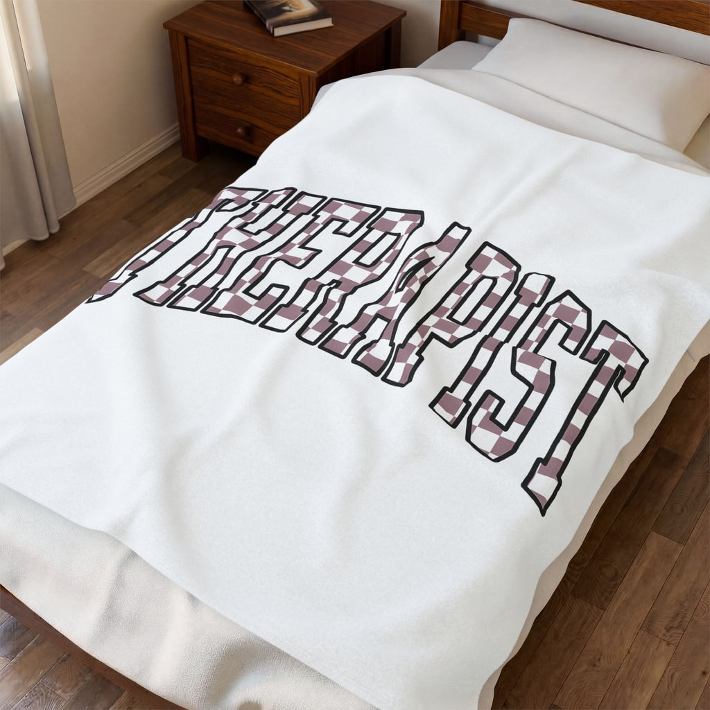Therapist Phrase Blanket Therapist Self Care Gift Women Pop Art Blanket Counselor Blanket Mental Health Professional Enthusiast Retro Blanket