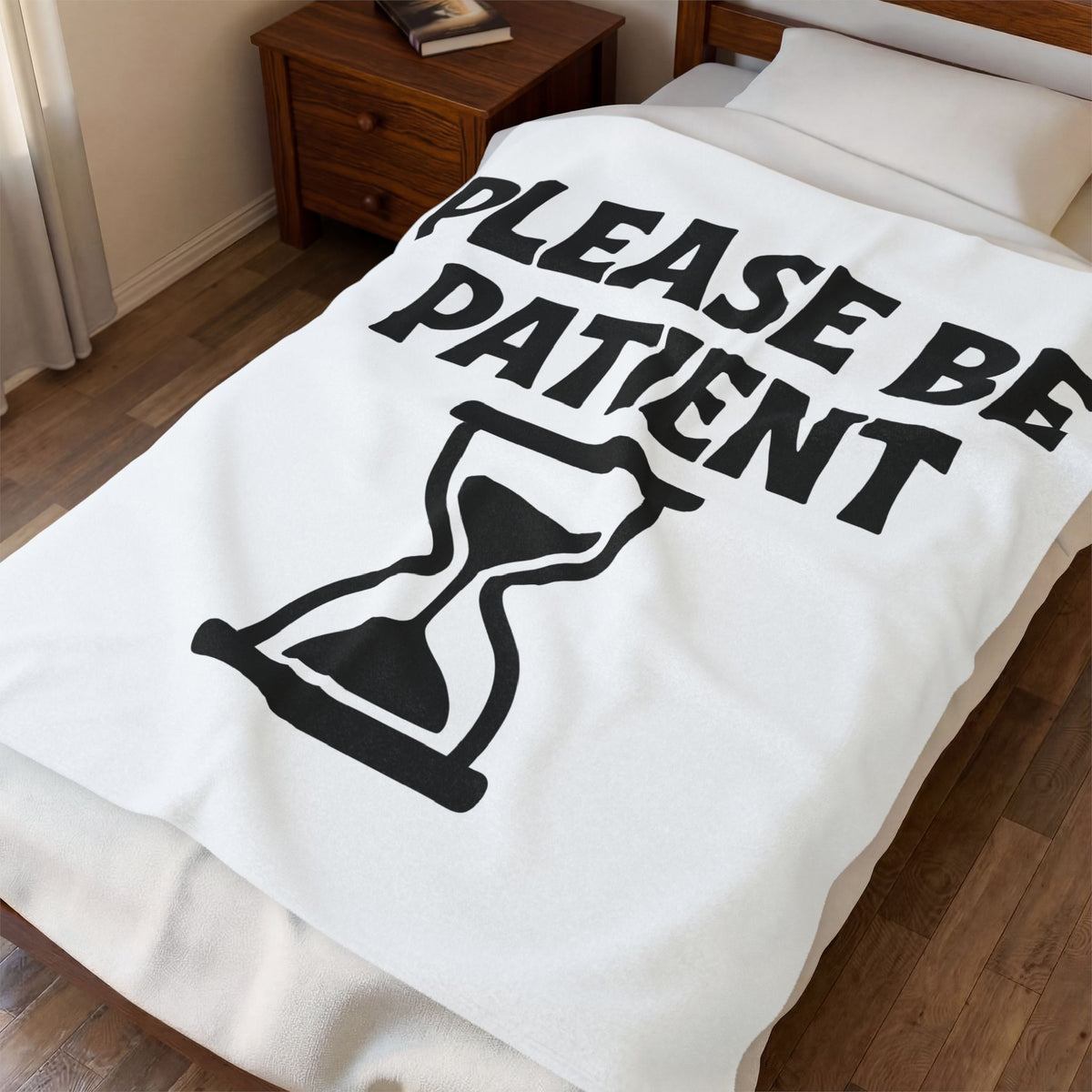 Hourglass Design Blanket Patience Encouragement Gift Women Fun Blanket Sandtimer Blanket Motivational Fan Quirky Blanket Uplifting Graphic Simple