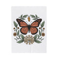 Monarch Moth Butterfly Outdoors Gift Floral Moth Butterfly Fan Botanical Nature Retro Meadow Blanket