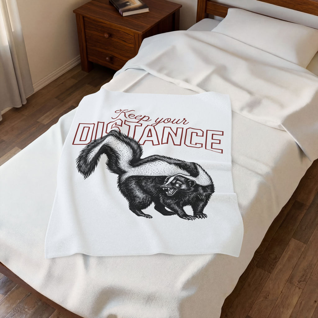 Skunk Illustration Blanket Animal Joke Gift Women Sketch Blanket Stink Blanket Animal Fan Drawing Graphic Retro Bushy Tail Blanket