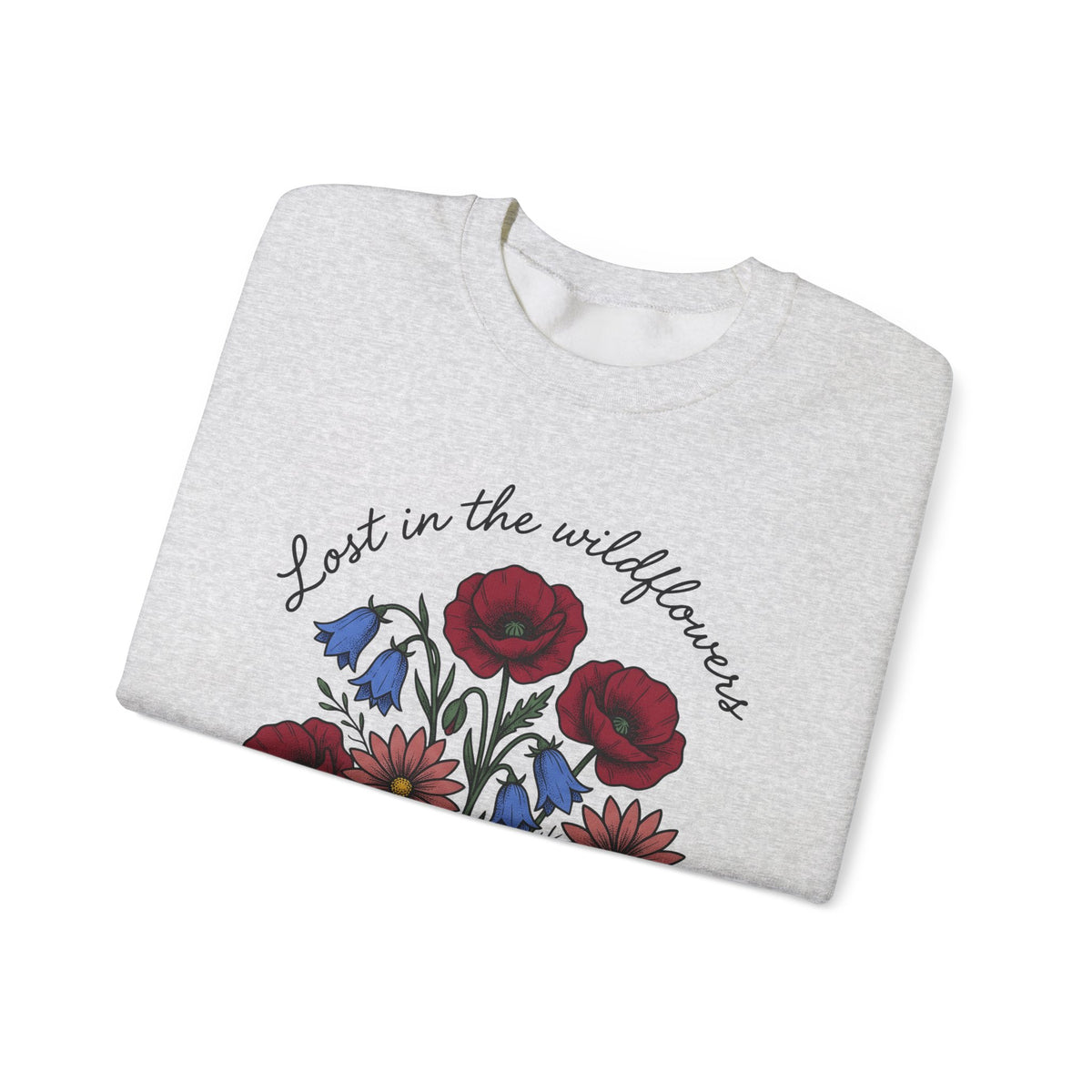 Meadow Flowers Sweatshirt Floral Garden Gift Women Plant Drawing Sweatshirt Wildflowers Sweatshirt Flower Fan Botanical Sweatshirt Yard Graphic Hand Drawn
